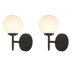 Revive Lighting 2 X Revive Matt Black Round Bathroom Wall Lights