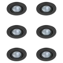 Revive Lighting 6 X Revive IP65 Matt Black Round Tiltable Bathroom Downlights