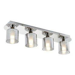 Revive Lighting Revive Chrome/Smoked Glass 4-Light Bar Ceiling Light