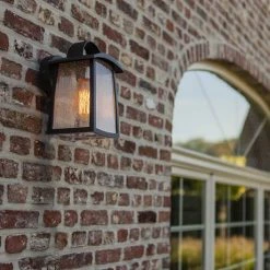 Revive Lighting Revive Outdoor Matt Black Wall Light With Seeded Glass Diffuser -Revive Lighting Shop RV1010 D1 460