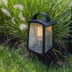 Revive Lighting Revive Outdoor Matt Black Pedestal Light With Seeded Glass Diffuser 4 Revive Lighting Revive Outdoor Matt Black Pedestal Light With Seeded Glass Diffuser -Revive Lighting Shop RV1020 D1 460