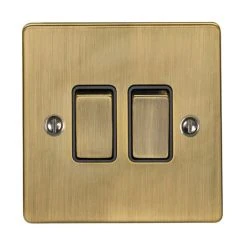 Revive Lighting Revive Twin Light Switch - Antique Brass