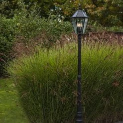 Revive Lighting Revive Outdoor Solar Black 6-Panel Tall Post Lantern -Revive Lighting Shop RV1301 D4 460