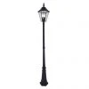 Revive Lighting Revive Outdoor Solar Black 6-Panel Tall Post Lantern