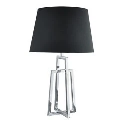 Revive Lighting Revive Chrome Table Lamp With Tapered Black Lamp Shade