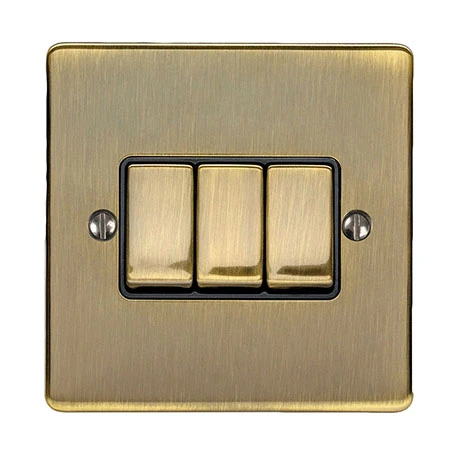 Revive Lighting Revive 3 Gang 2 Way Light Switch - Antique Brass 1 Revive Lighting Revive 3 Gang 2 Way Light Switch - Antique Brass