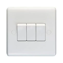 Revive Lighting Revive 3 Gang 2 Way Light Switch - White
