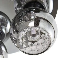 Revive Lighting Revive Chrome/Smoked Glass 5-Light Flush Ceiling Light -Revive Lighting Shop RV1485S D2 460