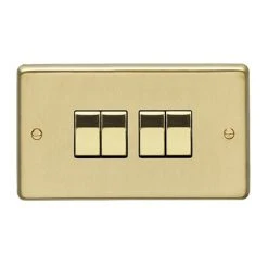 Revive Lighting Revive 4 Gang 2 Way Light Switch - Brushed Brass