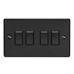 Revive Lighting Revive 4 Gang 2 Way Light Switch - Matt Black