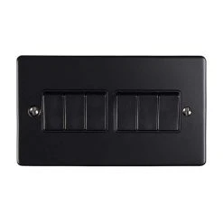 Revive Lighting Revive 6 Gang 2 Way Light Switch - Matt Black