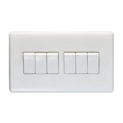 Revive Lighting Revive 6 Gang 2 Way Light Switch - White