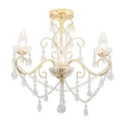 Revive Lighting Revive Brass 3 Light Flush Bathroom Chandelier
