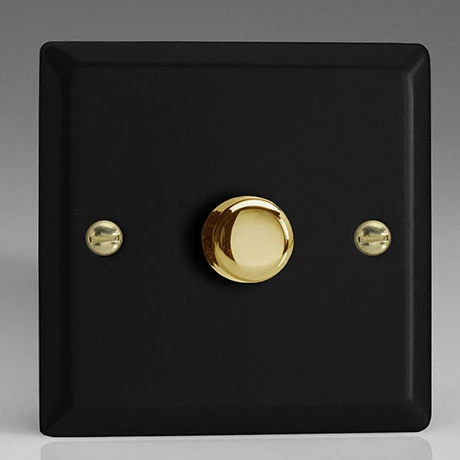 Revive Lighting Revive Single Dimmer Light Switch - Matt Black/Brass 1 Revive Lighting Revive Single Dimmer Light Switch - Matt Black/Brass