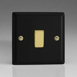 Revive Lighting Revive Single Light Switch - Matt Black/Brass