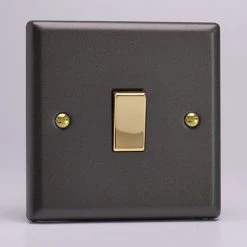 Revive Lighting Revive Single Light Switch - Slate Grey/Brass