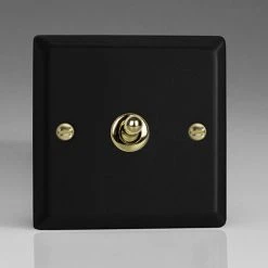 Revive Lighting Revive Single Toggle Light Switch - Matt Black/Brass
