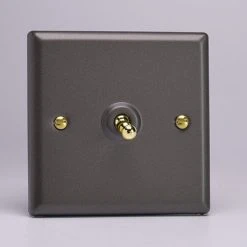 Revive Lighting Revive Single Toggle Light Switch - Slate Grey/Brass