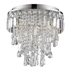 Revive Lighting Revive 3-Light Crystal Flush Bathroom Ceiling Light