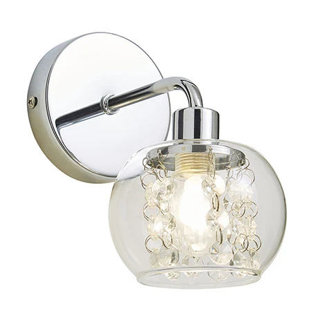 Revive Lighting Revive Chrome/Clear Glass Bathroom Wall Light 1 Revive Lighting Revive Chrome/Clear Glass Bathroom Wall Light