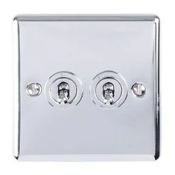 Revive Lighting Revive Twin Toggle Light Switch - Polished Chrome
