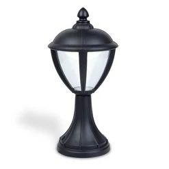 Revive Lighting Revive Outdoor Matt Black LED Pedestal Lantern