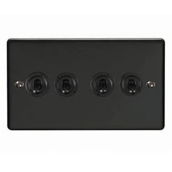 Revive Lighting Revive 4 Gang 2 Way Toggle Light Switch - Matt Black