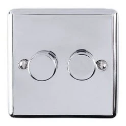 Revive Lighting Revive Twin Dimmer Light Switch - Polished Chrome