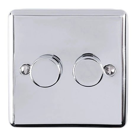 Revive Lighting Revive Twin Dimmer Light Switch - Polished Chrome 1 Revive Lighting Revive Twin Dimmer Light Switch - Polished Chrome