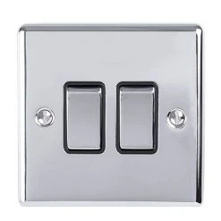 Revive Lighting Revive Twin Light Switch - Polished Chrome