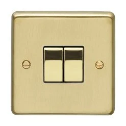 Revive Lighting Revive Twin Light Switch - Brushed Brass