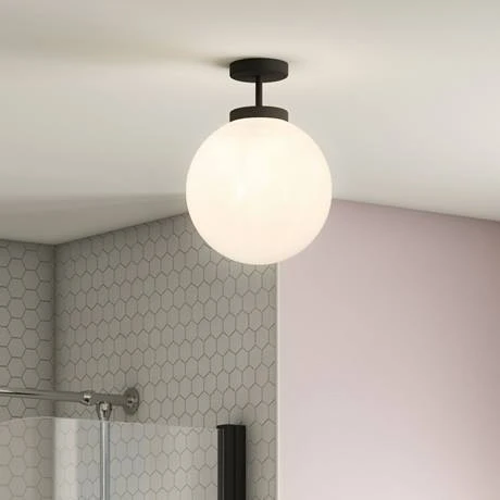 Revive Lighting Revive Matt Black 1 Light Semi-Flush Bathroom Ceiling Light 2 Revive Lighting Revive Matt Black 1 Light Semi-Flush Bathroom Ceiling Light - Image 2