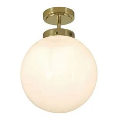 Revive Lighting Revive Brass 1 Light Semi-Flush Bathroom Ceiling Light