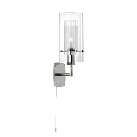 Revive Lighting Revive Chrome Wall Light With Glass Tube Shade 1 Revive Lighting Revive Chrome Wall Light With Glass Tube Shade