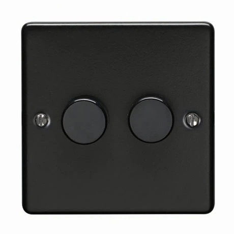 Revive Lighting Revive Twin Dimmer Light Switch - Matt Black 1 Revive Lighting Revive Twin Dimmer Light Switch - Matt Black