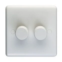 Revive Lighting Revive Twin Dimmer Light Switch - White