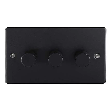 Revive Lighting Revive 3 Gang 2 Way Dimmer Light Switch - Matt Black 1 Revive Lighting Revive 3 Gang 2 Way Dimmer Light Switch - Matt Black
