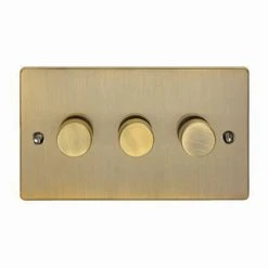 Revive Lighting Revive 3 Gang 2 Way Dimmer Light Switch - Antique Brass
