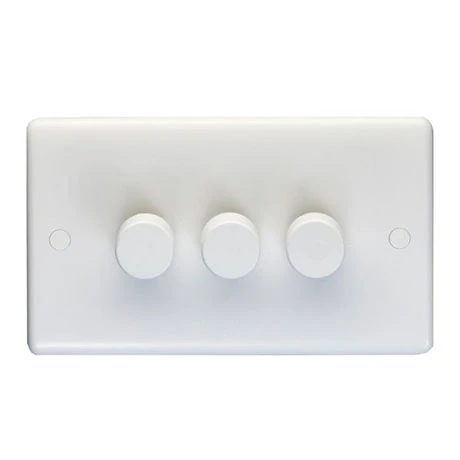 Revive Lighting Revive 3 Gang 2 Way Dimmer Light Switch - White 1 Revive Lighting Revive 3 Gang 2 Way Dimmer Light Switch - White