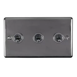 Revive Lighting Revive 3 Gang 2 Way Toggle Light Switch - Black Nickel