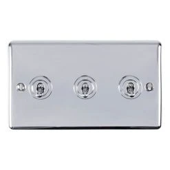 Revive Lighting Revive 3 Gang 2 Way Toggle Light Switch - Polished Chrome