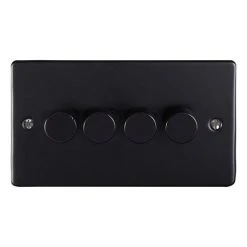 Revive Lighting Revive 4 Gang 2 Way Dimmer Light Switch - Matt Black