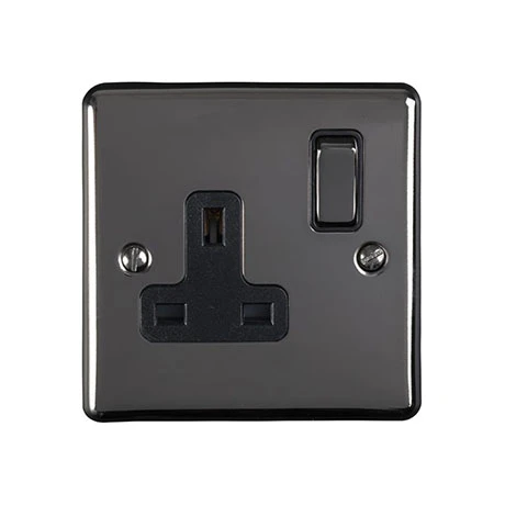 Revive Lighting Revive 1 Gang Switched Socket - Black Nickel 1 Revive Lighting Revive 1 Gang Switched Socket - Black Nickel
