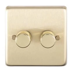 Revive Lighting Revive Twin Dimmer Light Switch - Brushed Brass