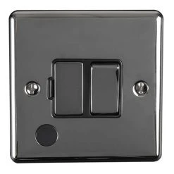 Revive Lighting Revive Switched Fused Spur With Flex Outlet - Black Nickel