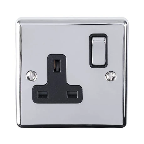 Revive Lighting Revive 1 Gang Switched Socket - Polished Chrome 1 Revive Lighting Revive 1 Gang Switched Socket - Polished Chrome