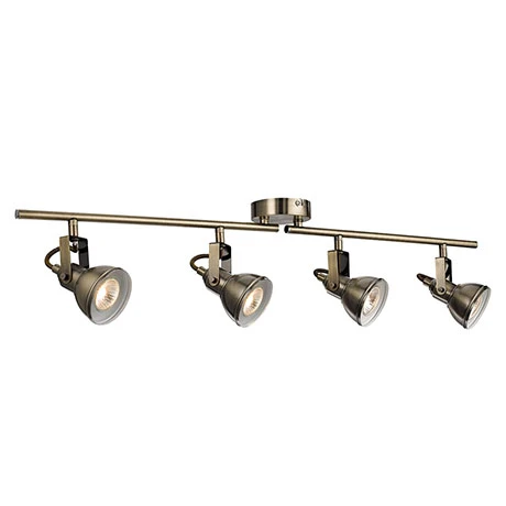 Revive Lighting Revive Antique Brass Spotlight Bar - 4 Light Split 1 Revive Lighting Revive Antique Brass Spotlight Bar - 4 Light Split