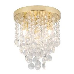 Revive Lighting Revive Brass 4 Light Round Flush Bathroom Ceiling Light