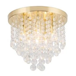 Revive Lighting Revive Brass 6 Light Round Flush Bathroom Ceiling Light
