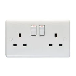 Revive Lighting Revive 2 Gang Switched Socket - White